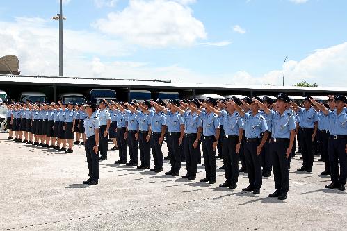 今天(6月21日)上午十一時,在治安警察局特警隊大樓內舉行警員就職典禮